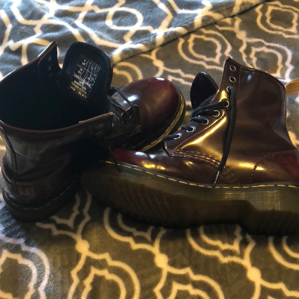 Doc Martens vegan red boots